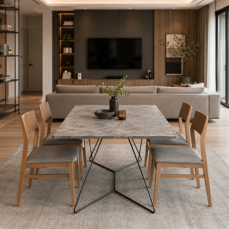 Tavolo TRIADE con 4 Sedie ESTER – Maronese